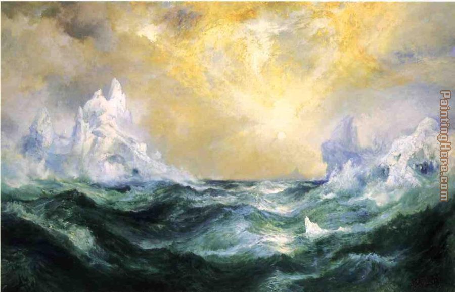 Icebergs in Mid-Atlantic painting - Thomas Moran Icebergs in Mid-Atlantic art painting
